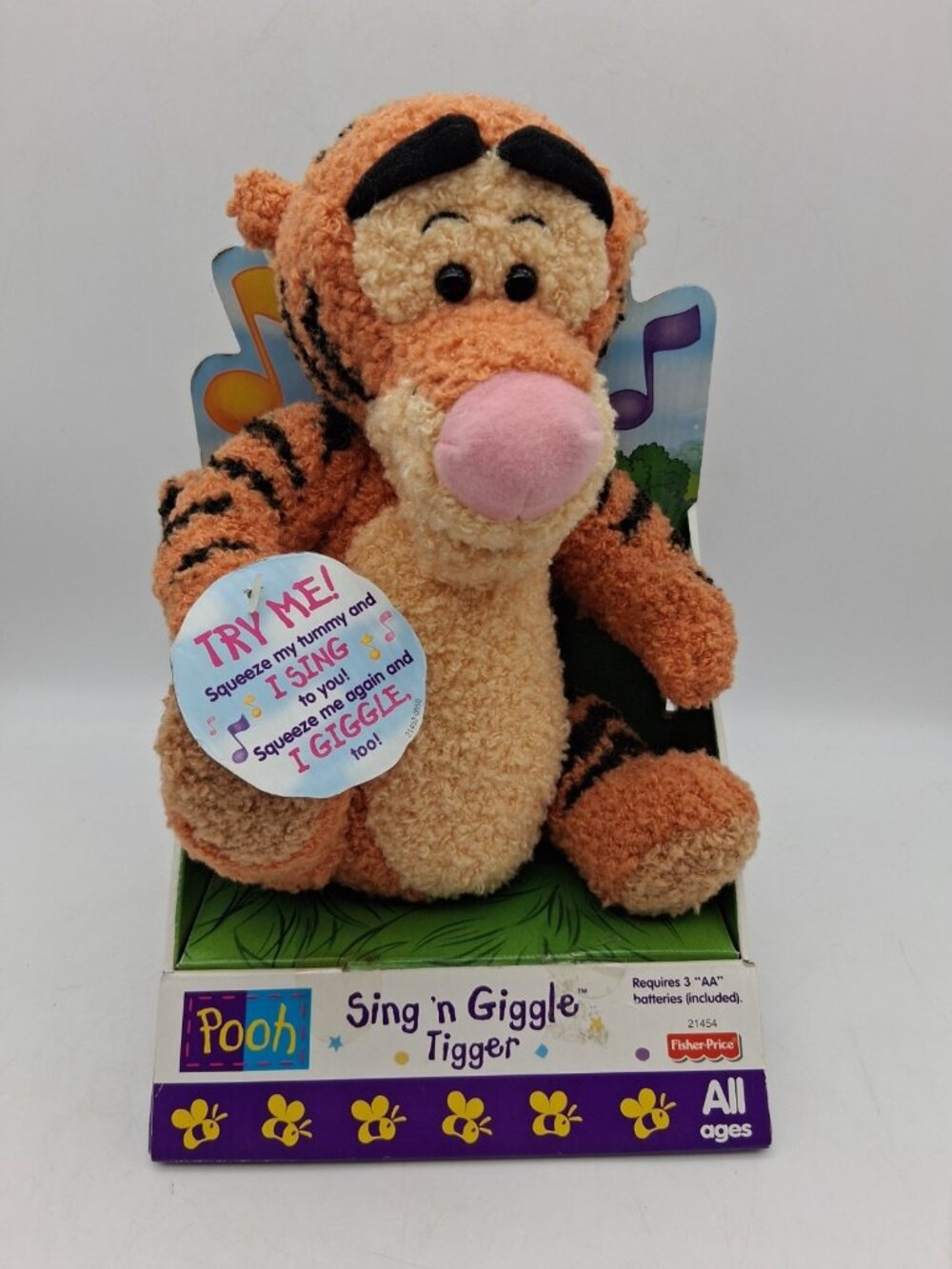 Vintage 1998 Disney Sing N Giggle Tigger Plush Animated Pooh Fisher Price NIB